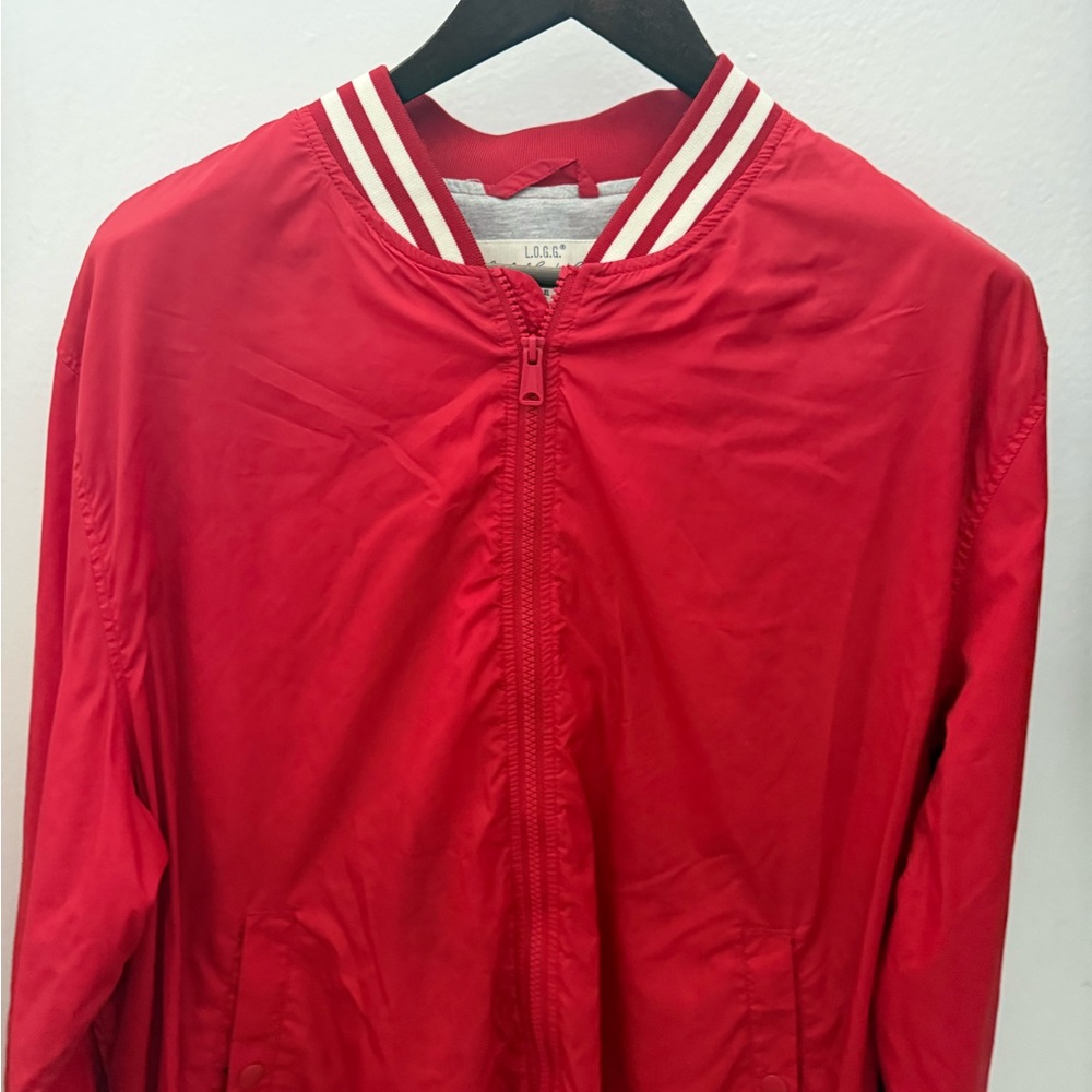 H&M Red and Gray L.O.G.G. Jacket